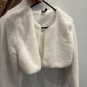 WHITE FAX FUR COAT